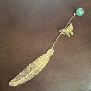 Leaf butterfly charm bookmark